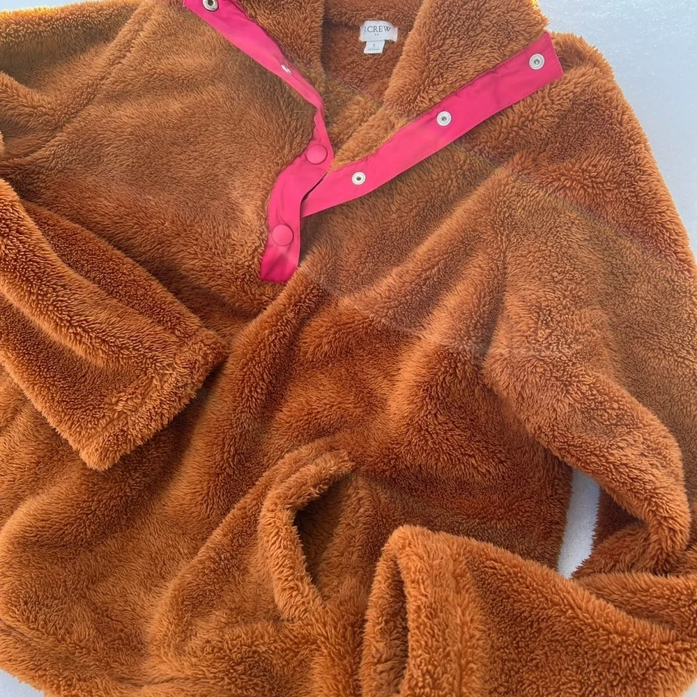 J. Crew Brown Fleece with Pink Trim​​
